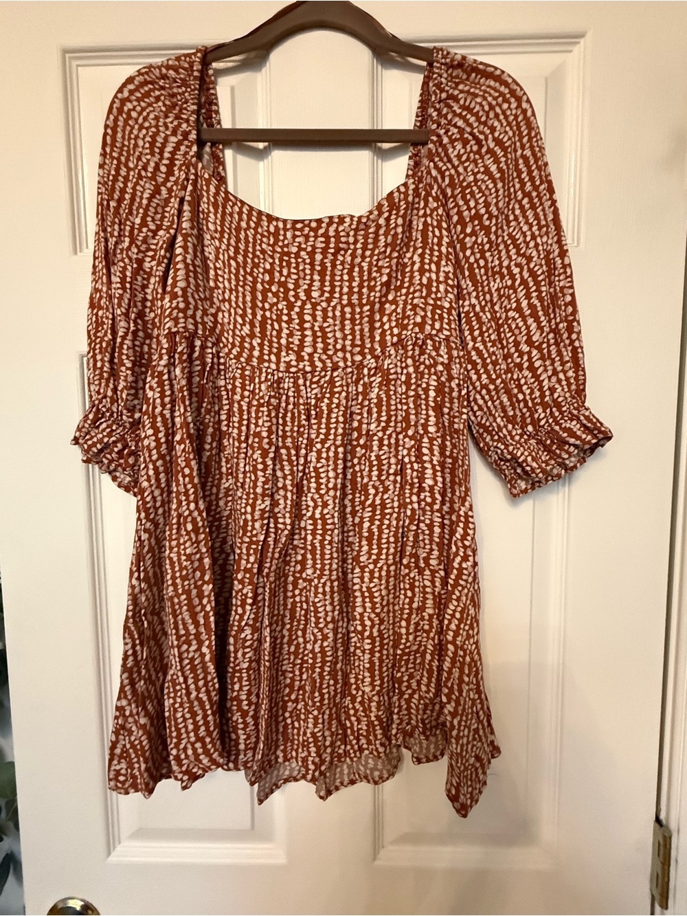 Lovely Day Rust & White Dot Mini Dress